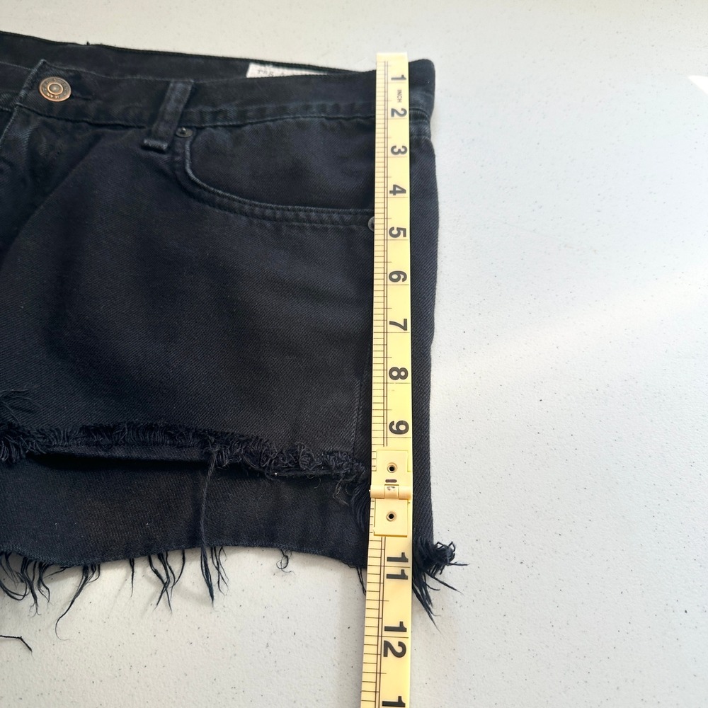 Rag & Bone Short Shorts Womens 29 Black Wash Stretch Cotton Raw Hem Boho Edgy - Picture 9 of 10